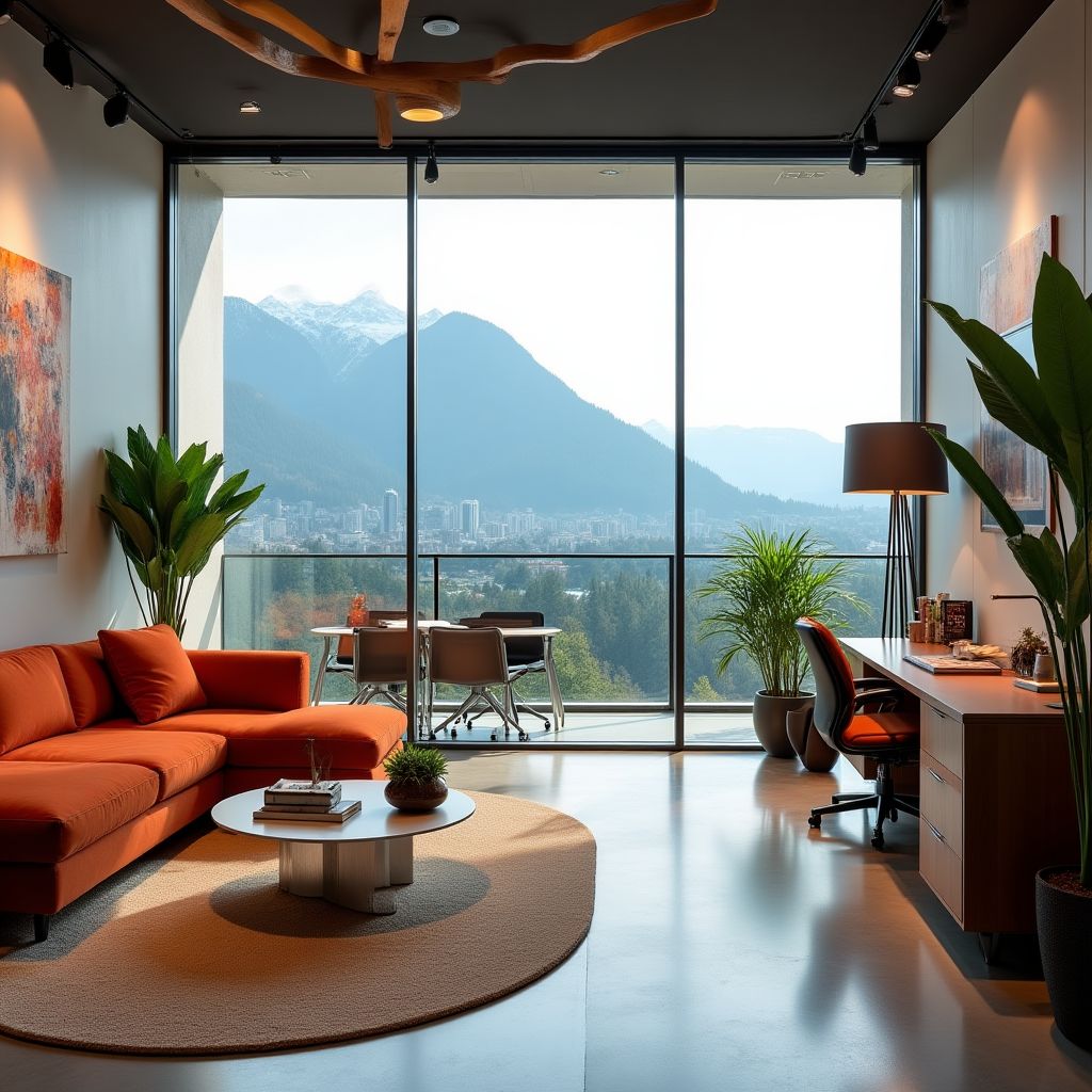 Vancouver office with mountain view