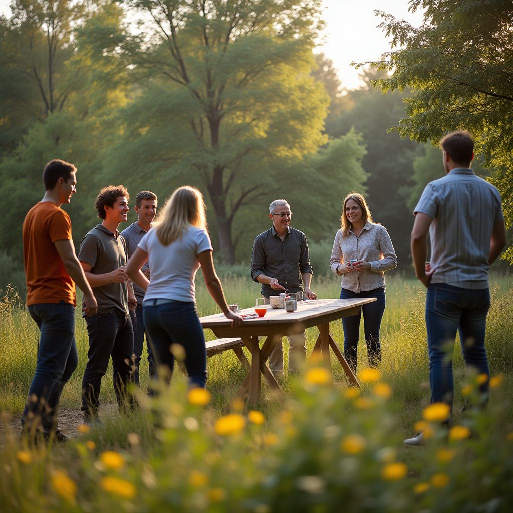 Team building event outdoors